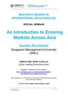 Seminar: "An Introduction to Entering Markets Across Asia"
